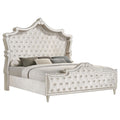 Simple Relax Upholstered Queen Bed in Ivory and Camel