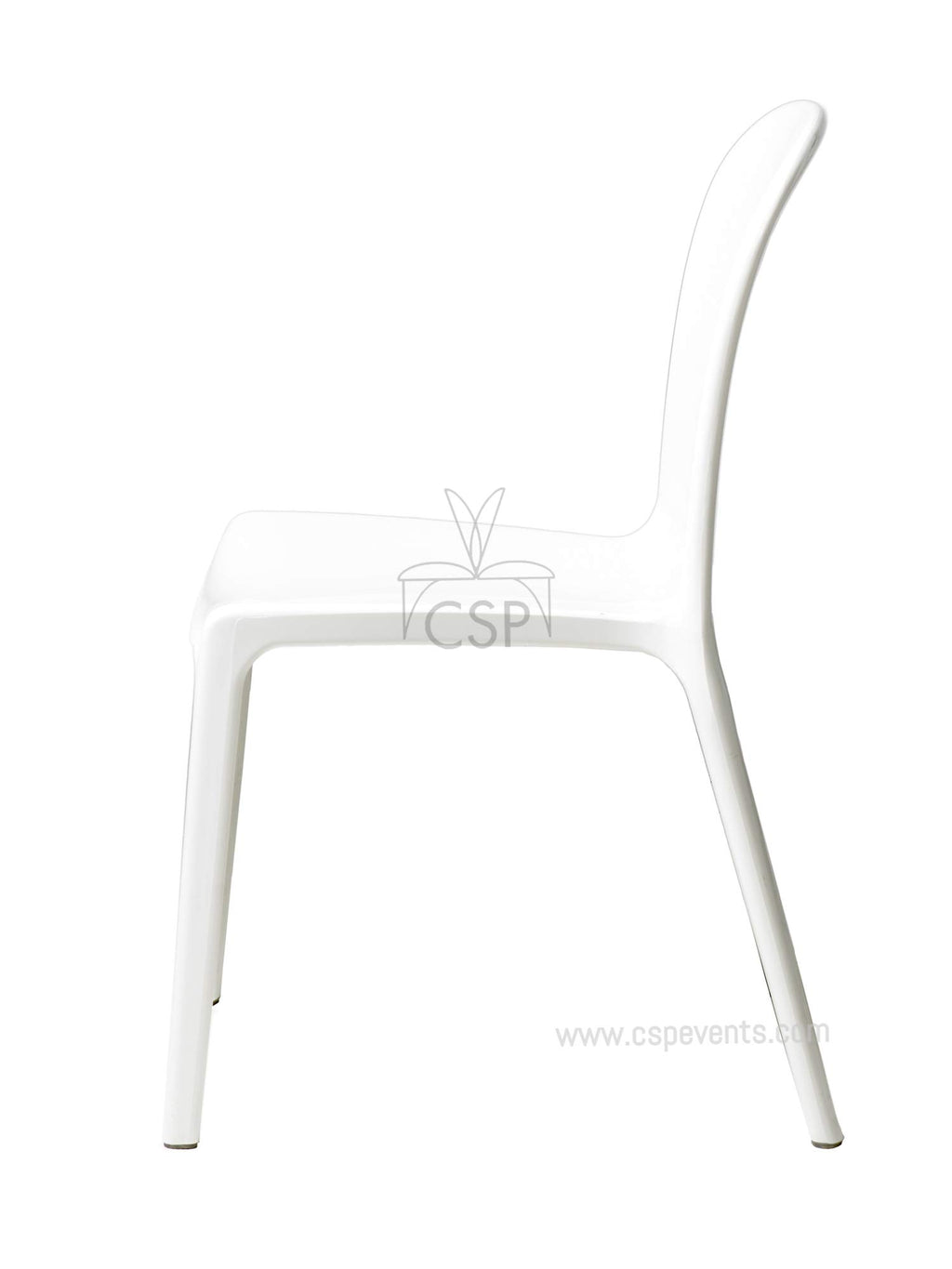 Commercial Seating Products Genoa Polycarbonate Stackable White Chair (Set Of 4)