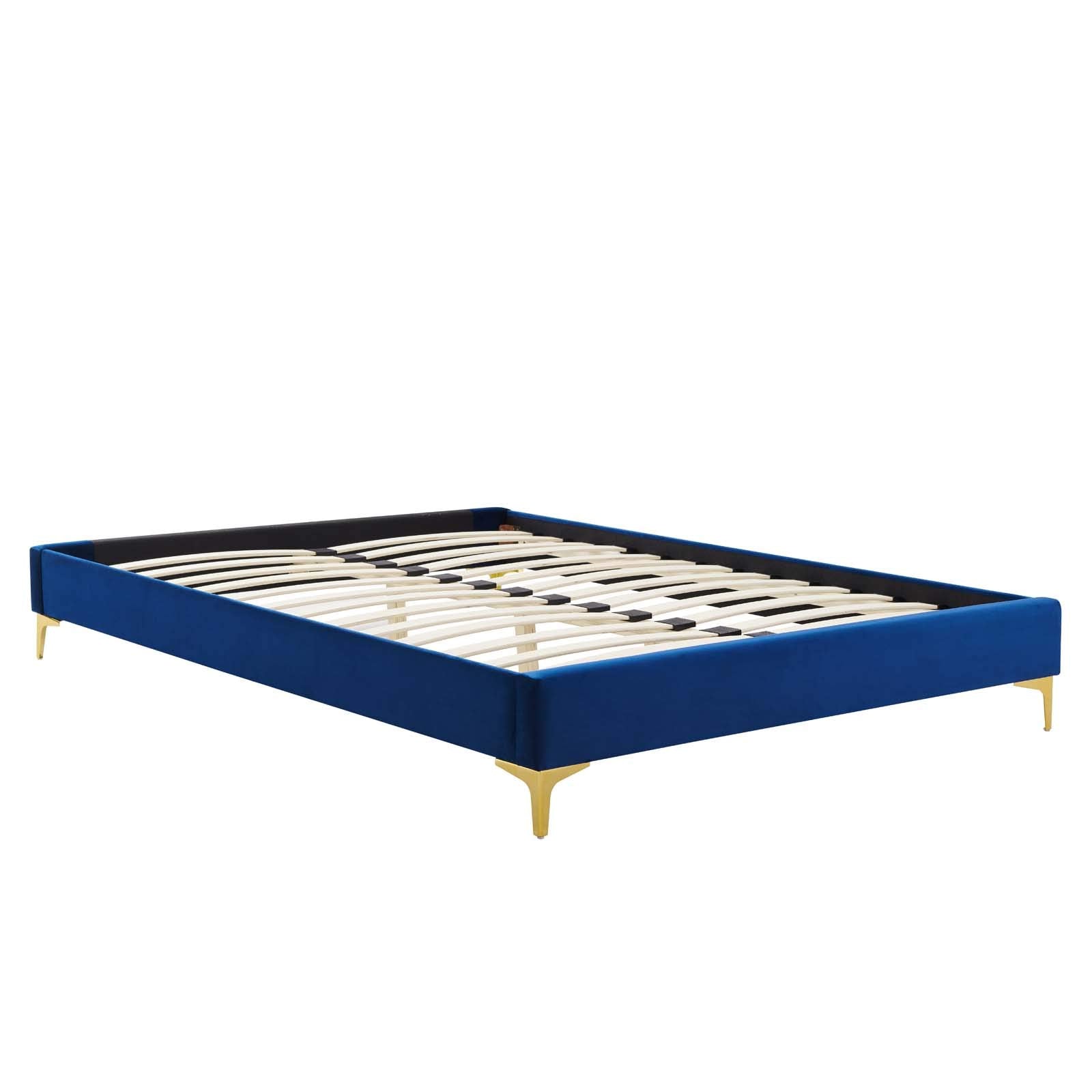 Modway Mod-6305-Nav Sutton Twin Performance Velvet Bed Frame, Navy