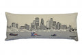HomeRoots Cream 35' White Minneapolis Daylight Skyline Lumbar Decorative Pillow