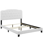 Modway Amelia Tufted Fabric Upholstered Queen Platform Bed In White