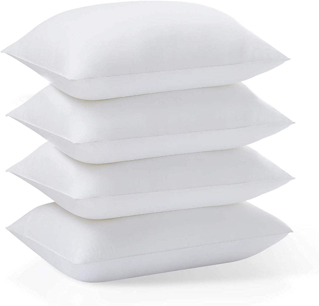 Acanva Basic Bed Pillow Soft Rest Cushion Stuffer For Sleeping, King , White 4 Count