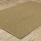 HomeRoots Polypropylene 3’x5’ Solid Tan Indoor Outdoor Area Rug