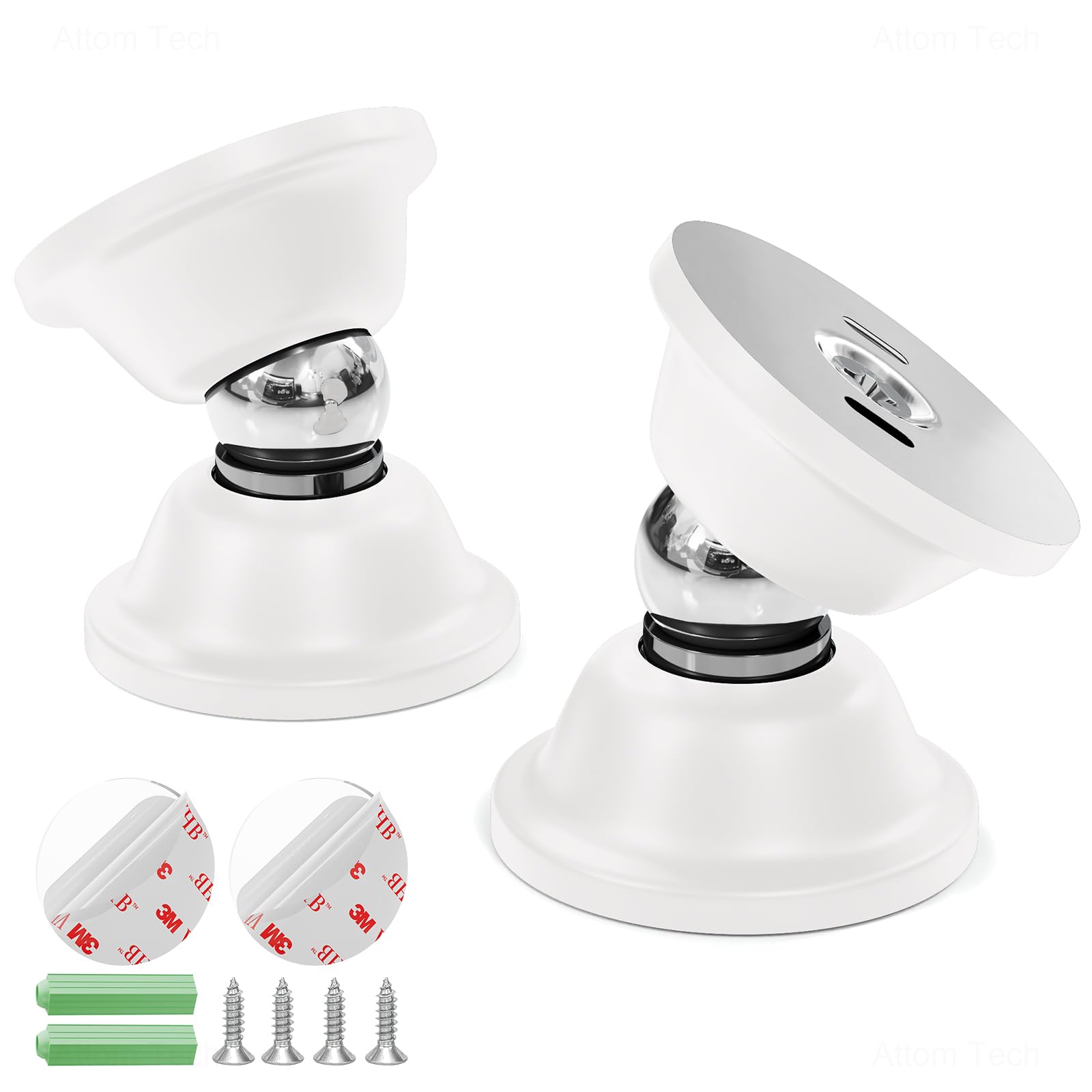Nihome Rv White Magnetic Door Stop For Door Holding & Stopping, Easy Install Non-Obtrusive Design, Flexible Mounting Options For