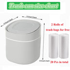 Plastic Mini Trash Can With Lid - 2 L Pop Up Wastebasket For Bathroom Vanity, Desktop, Tabletop Or Coffee Table - Dispose Of Cot