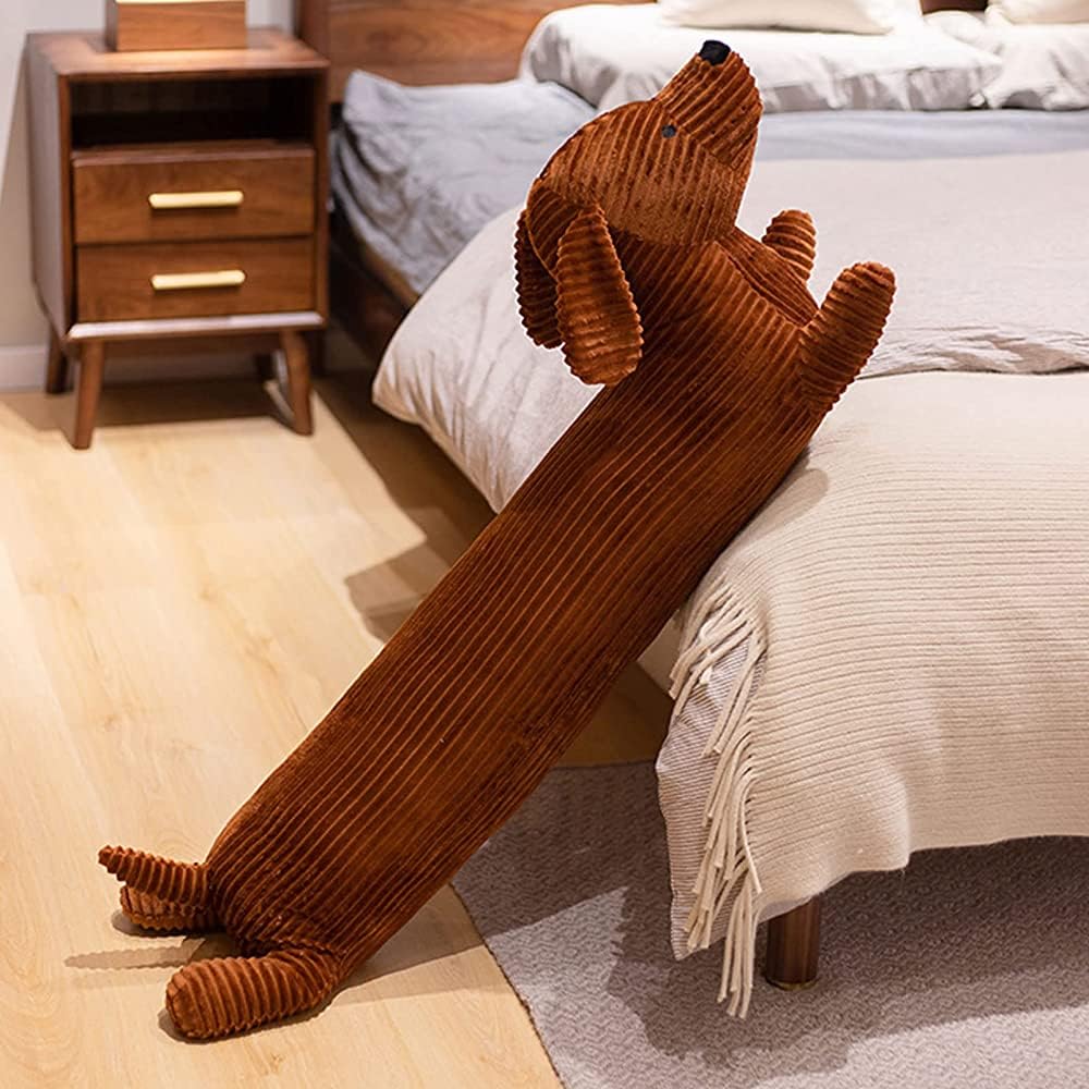 Enhopty 27.5    Giant Dachshund Dog Plush Pillow Puppy Wolf Stuffed Animal Plushie Hugging Long Body Throw Sleeping Pillow For K