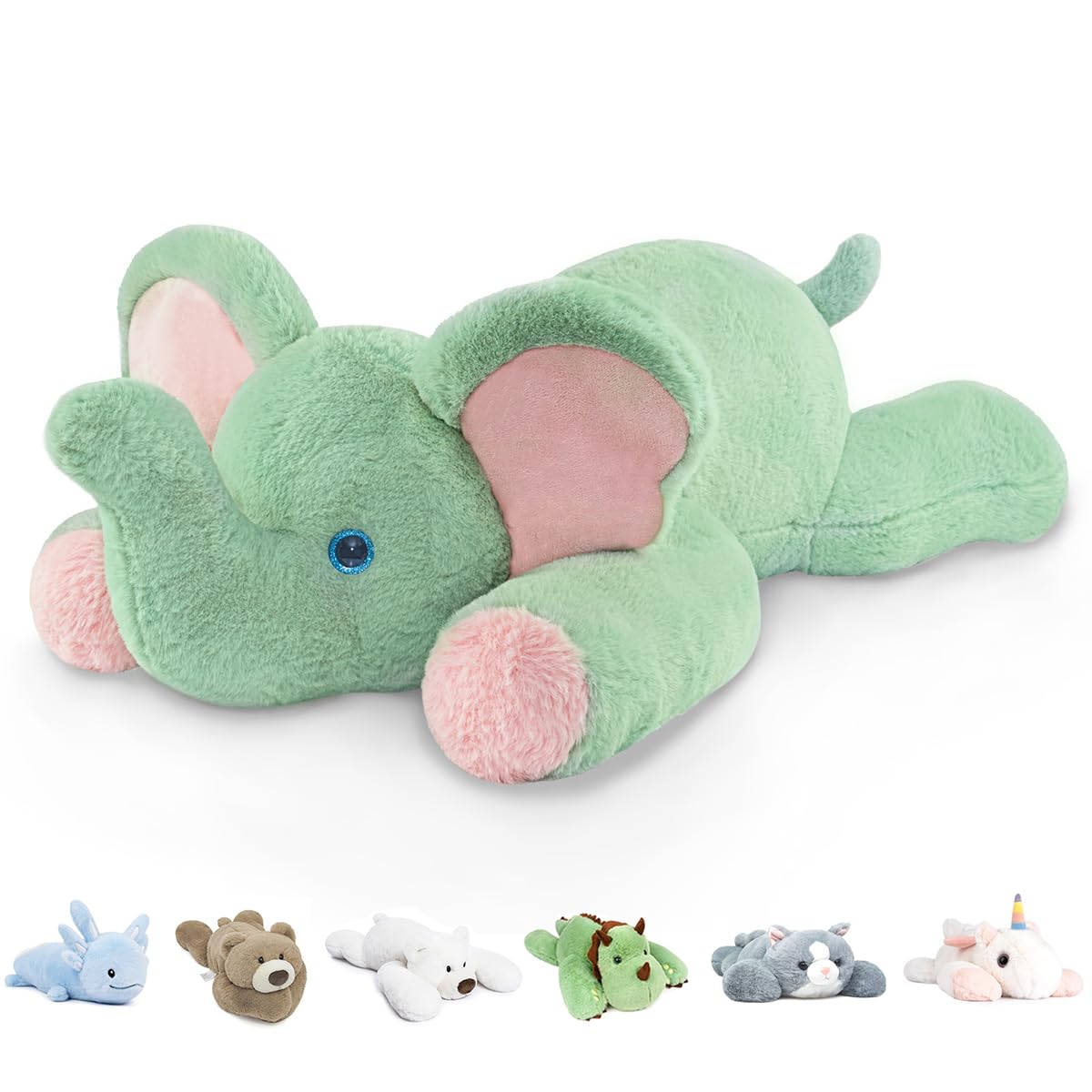 Niuniu Daddy 20' | 3.3 Pound Elephant Weighted Stuffed Animals, Large Pillowfort Plush Animal Toys For Kids Adults Baby, Large