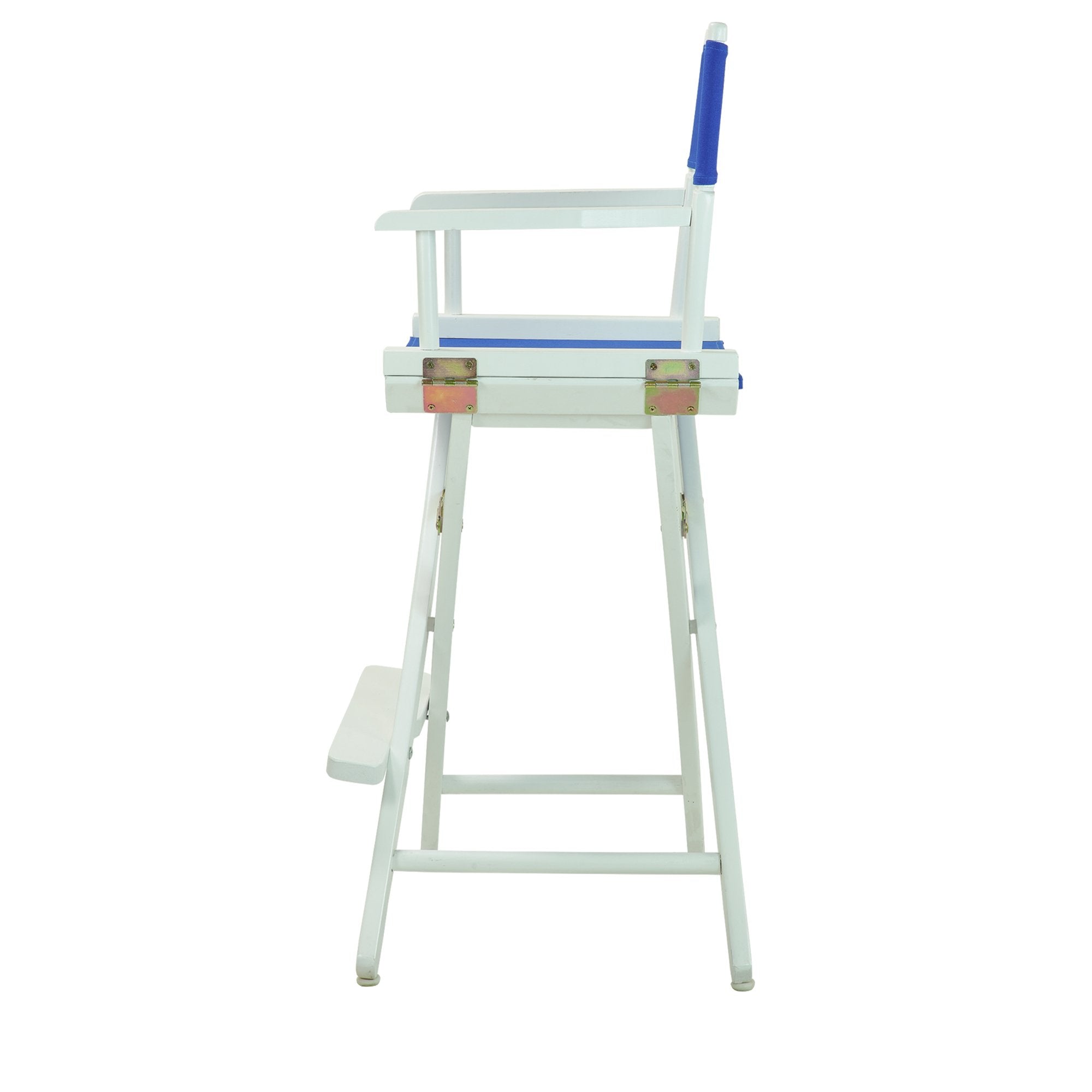 Casual Home Director'S Chair ,White Frame/Royal Blue Canvas,30" - Bar Height