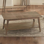 Steve Silver Milani Solid Wood Herringbone Pattern, Mid-Century Modern Styling, Natural Finish Cocktail Table, 47 x 28 x 20