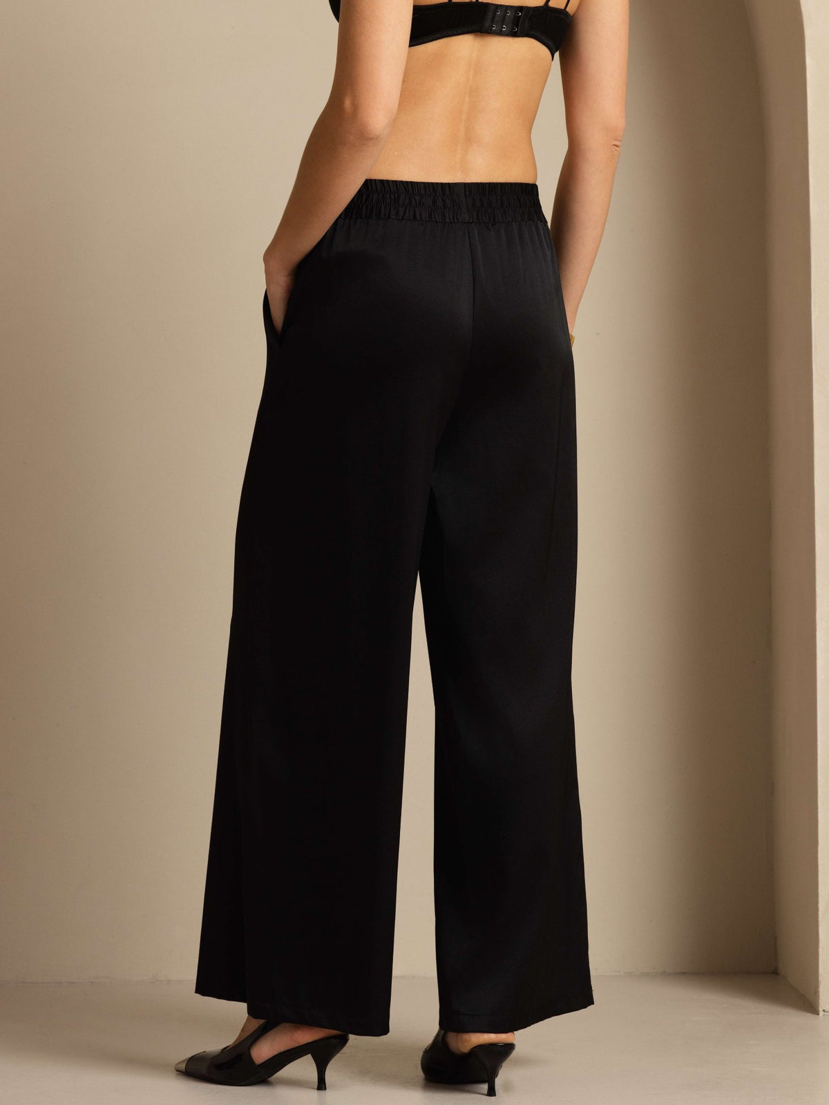[Black] SilkSilky  Women's Pants 002
