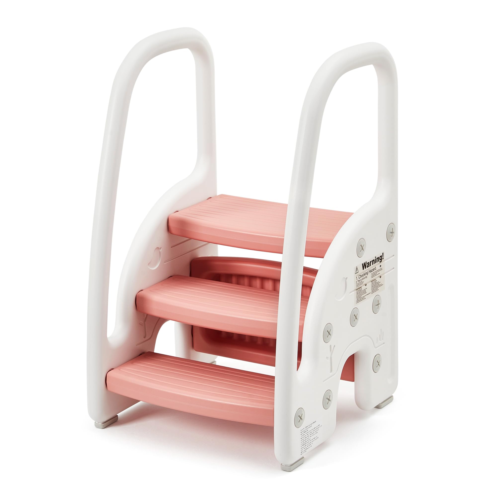 Toddler Step Stool For Bathroom Sink, Kids 3 Step Stool With Safety Handles, Three Step Ladder For Kitchen, Bed, Toilet Potty Tr