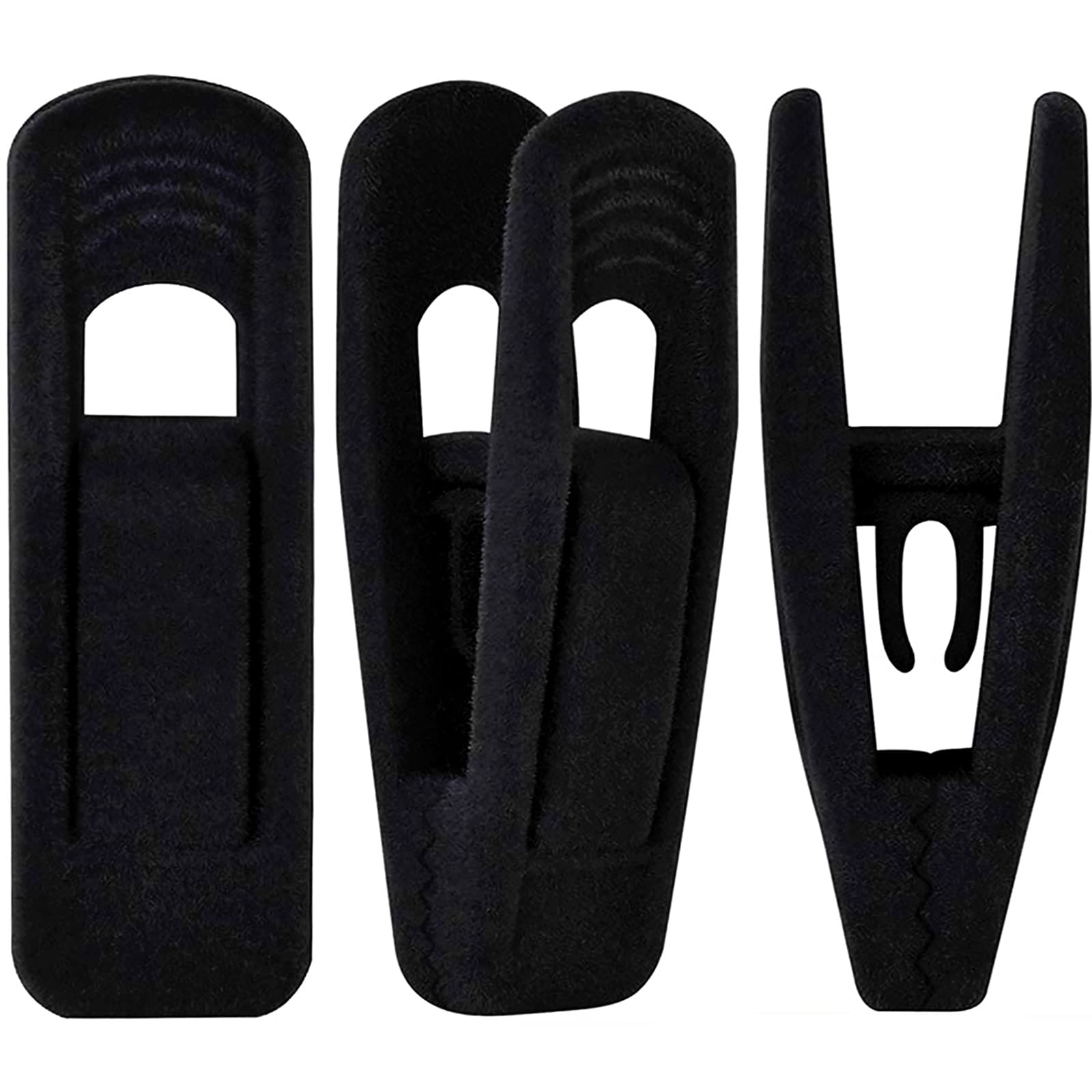 TOFIIGREM Black Velvet Hanger Clips (60-Pack), Strong Velvet Hangers Clips for Velvet Hangers, Pant Skirt Hanger Velvet Clips Fi