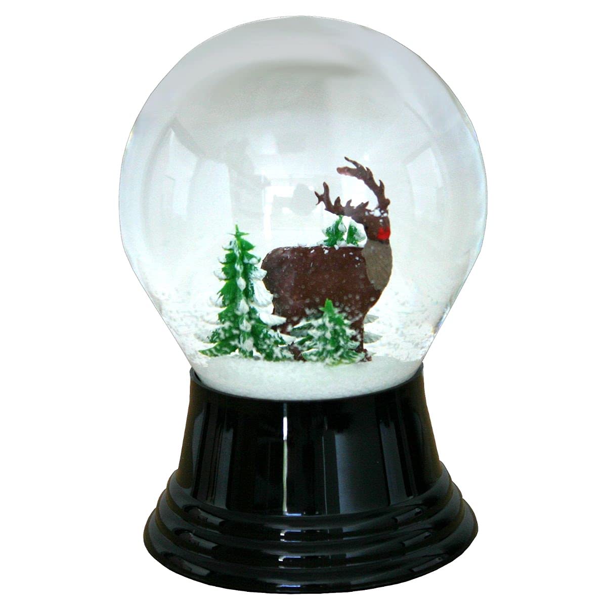 Alexander Taron Importer Pr1441 Perzy Snowglobe, Medium Deer-5" H W X 3" D, White