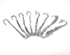 Yueton 8Pcs Mixed Pattern Antique Silver Metal Carved Hook Bookmarks