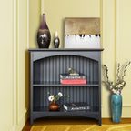 Ehemco 2 Tier Bookcase With 2 Arched Supports, 29 Inches, Black