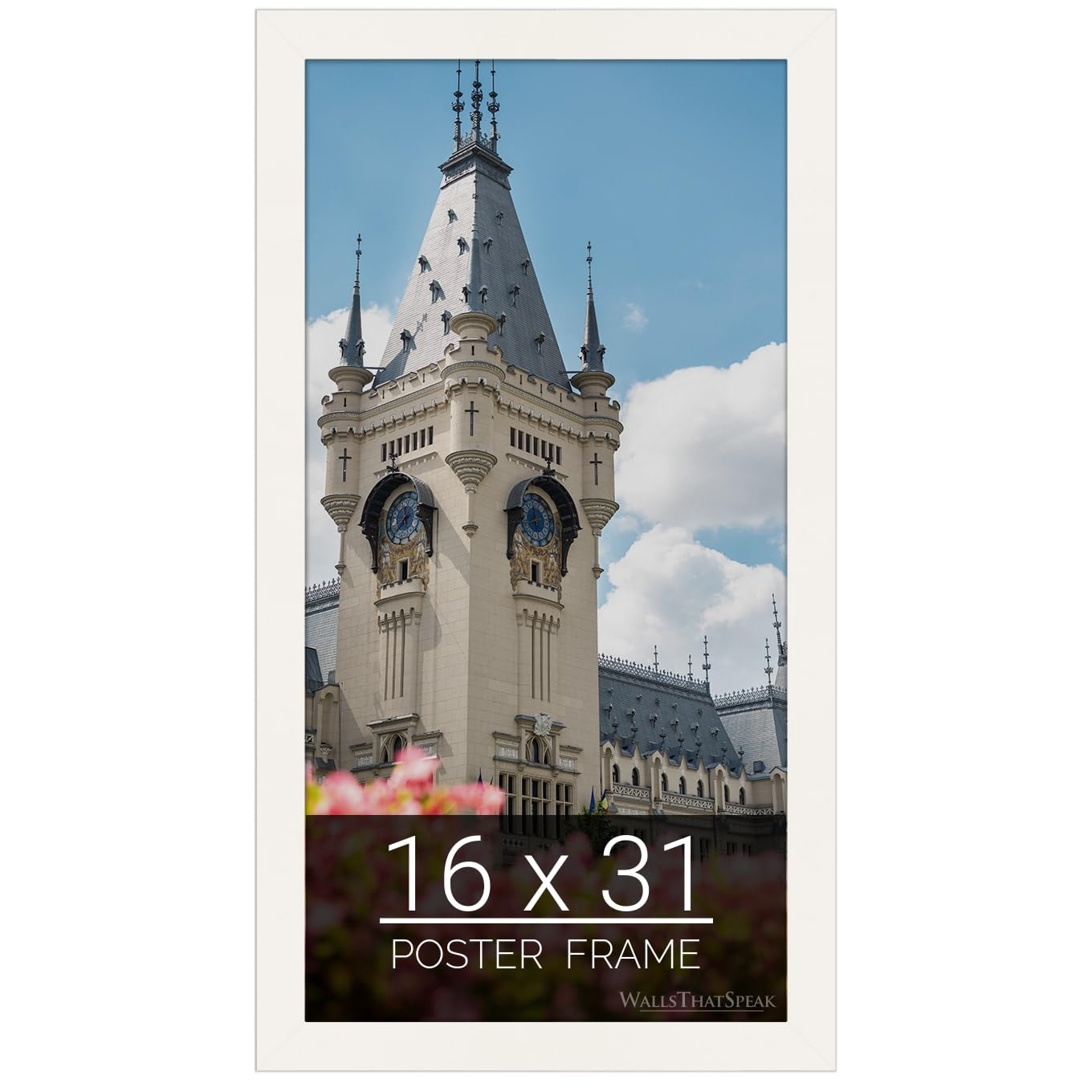 wallsthatspeak 16x31 white Picture Frame for Puzzles Posters Photos or Artwork