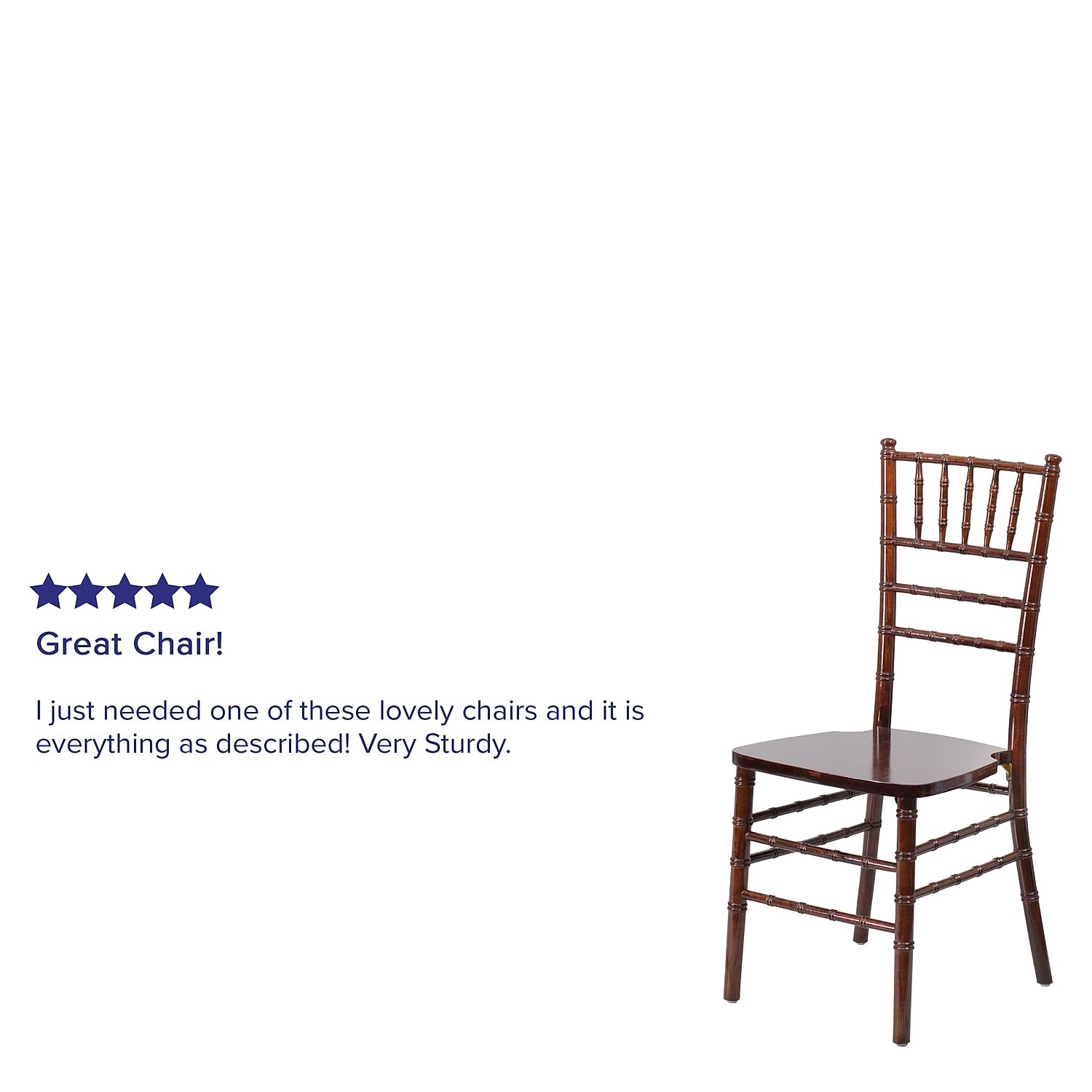 Flash Furniture HERCULES Series Fruitwood Chiavari Chair, 18"D x 15.75"W x 36.25"H, Set of 1