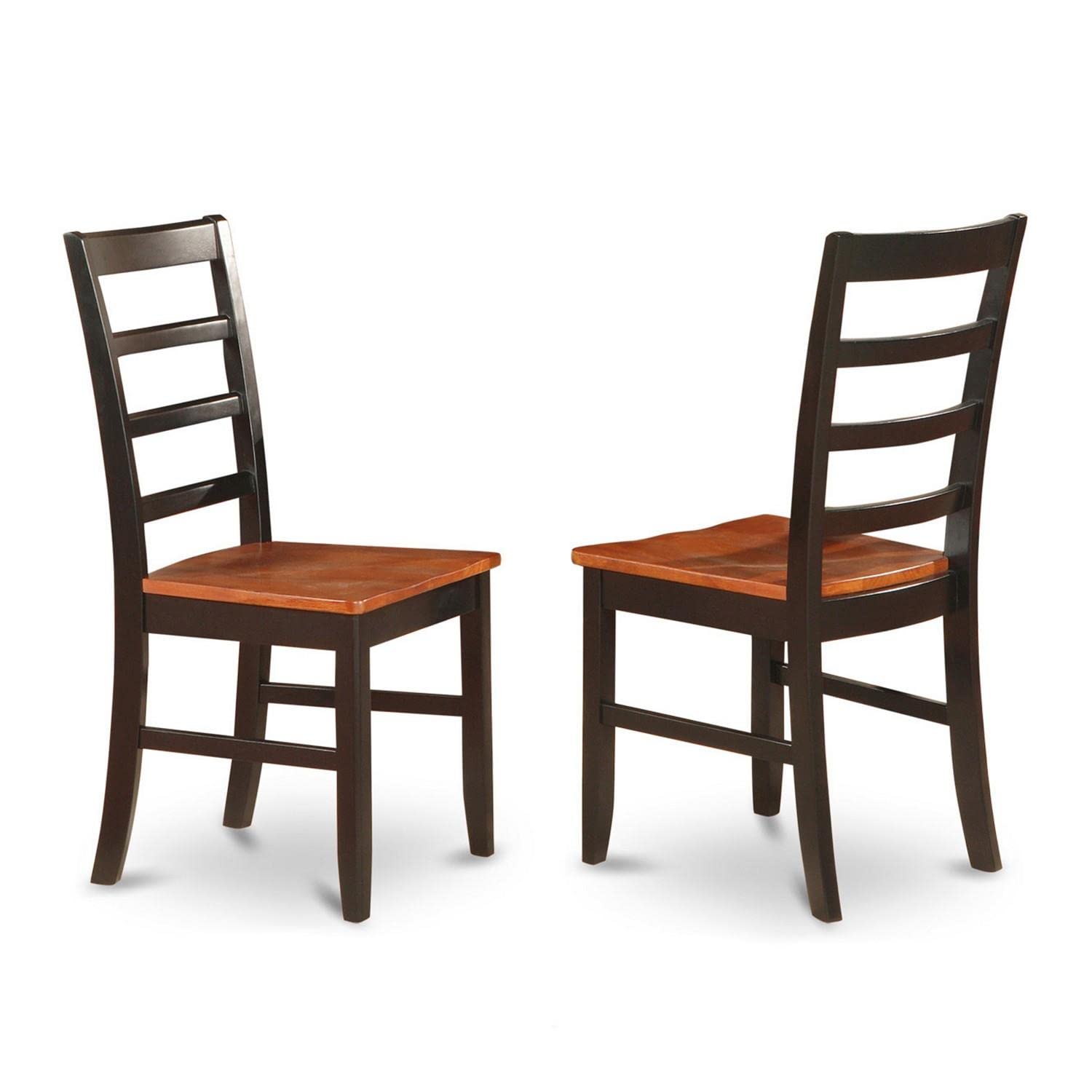 East West Furniture Dining Chairs, Set of 2, Black & Cherry