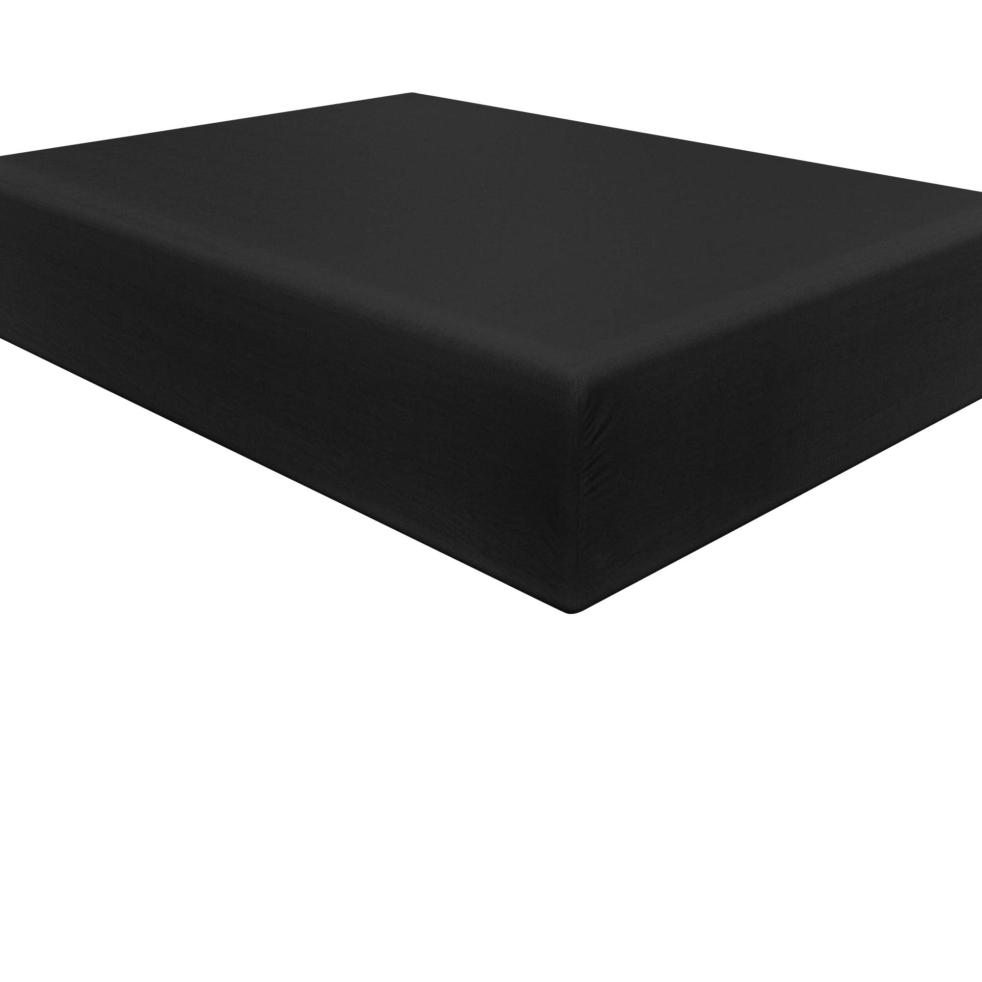 Ntbay 100% Brushed Microfiber Full Fitted Sheet, 1800 Super Soft And Cozy, Wrinkle, Fade, Stain Resistant Deep Pocket Fitted Bed Sheet Only, Black