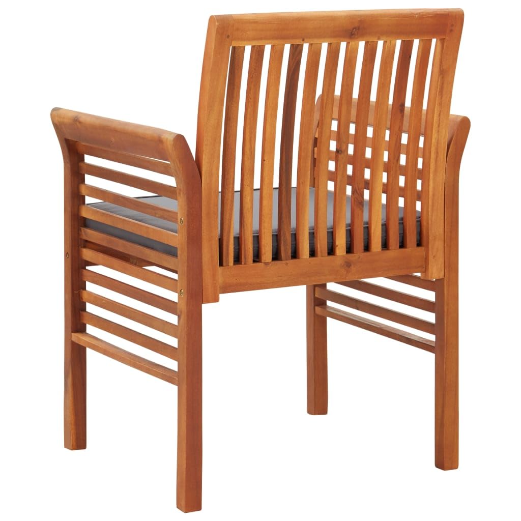 vidaXL 4X Solid Wood Acacia Patio Dining Chairs with Cushions Garden Outdoor Leisure Dining Dinner Dinette Lounge Seat Armchair Furniture