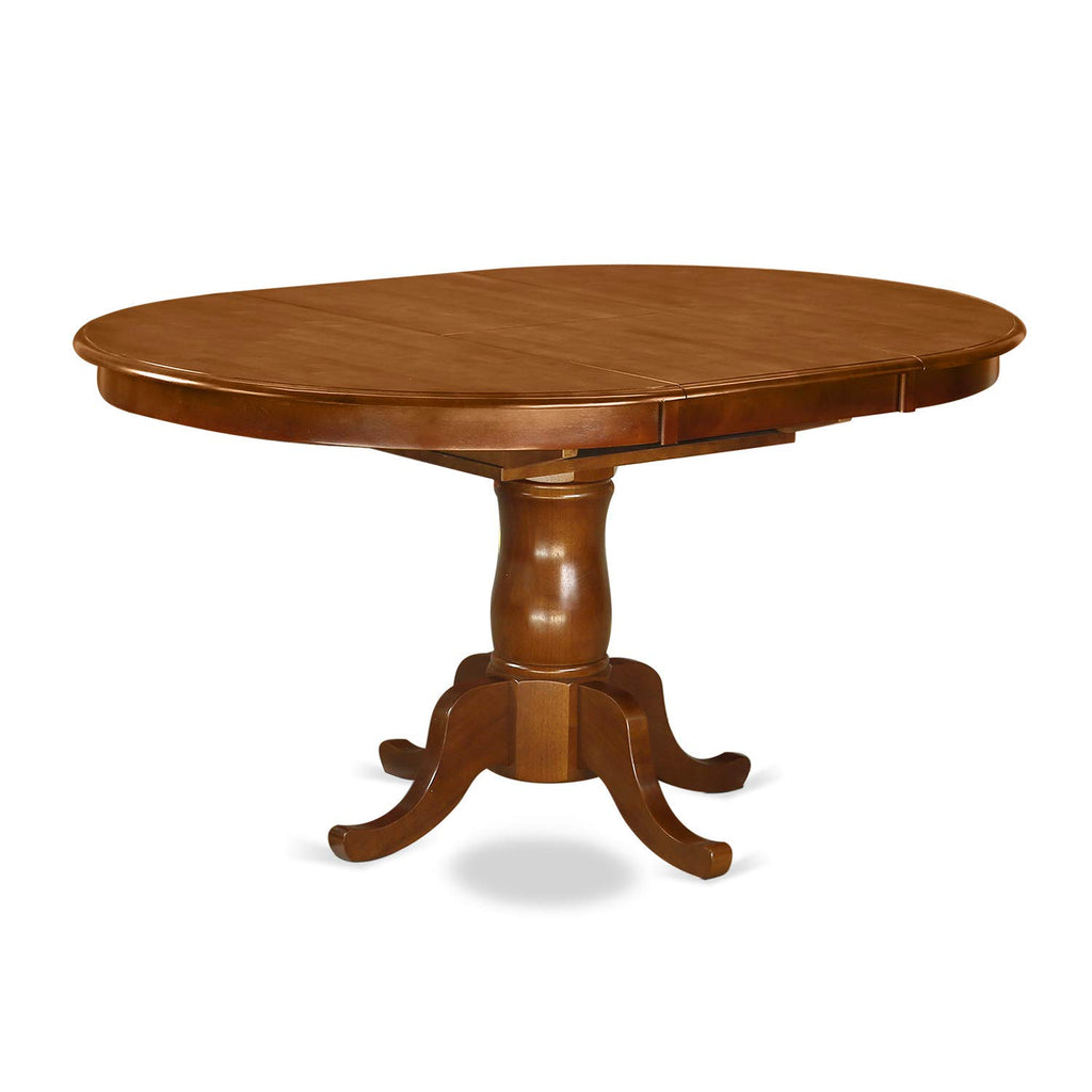 East West Furniture POAV7-SBR-C 7 Piece Modern Set Consist of an Oval Wooden Table with Butterfly Leaf and 6 Linen Fabric Upholstered Dining Chairs, 42x60 Inch