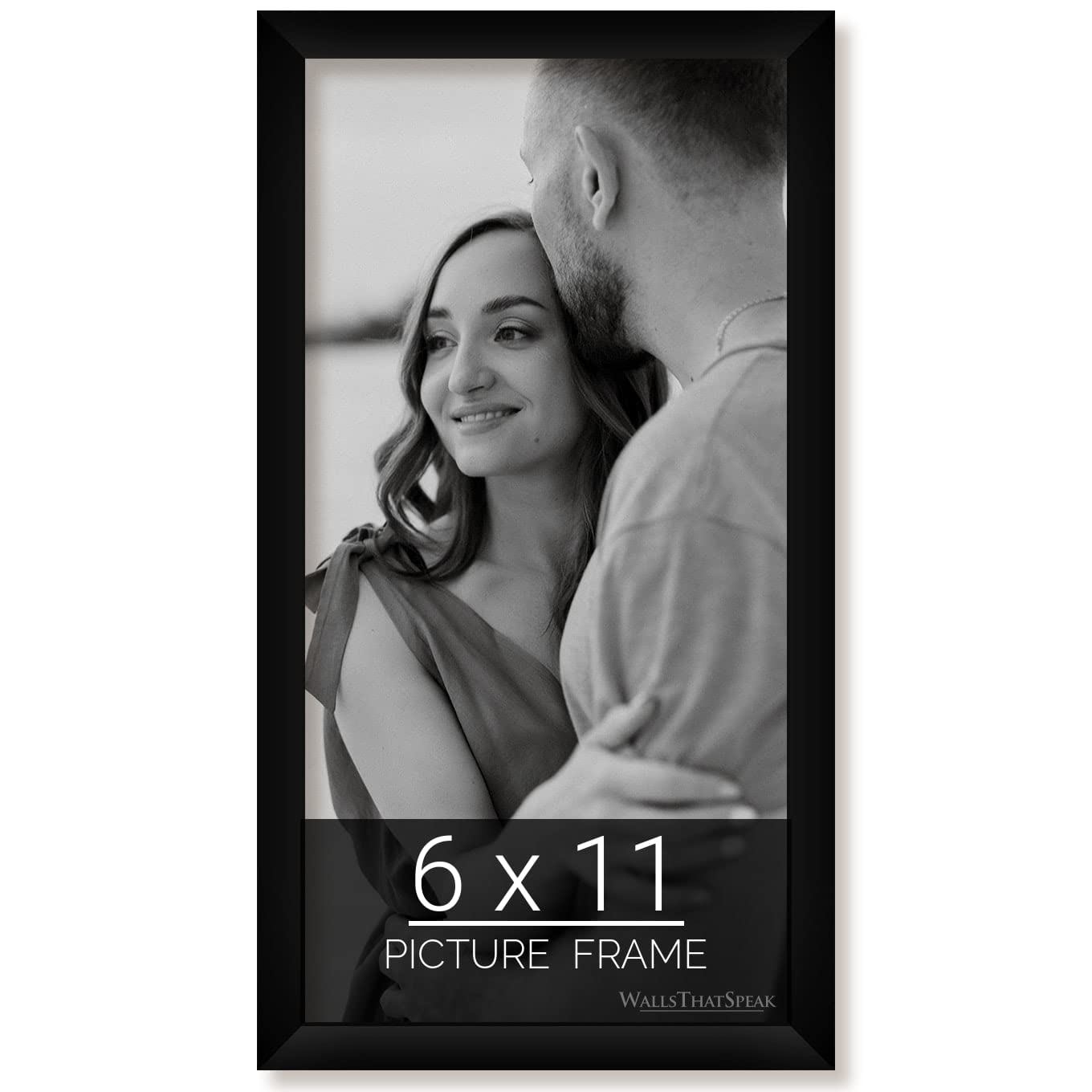 wallsthatspeak 6x11 Black Picture Frame for Puzzles Posters Photos or Artwork