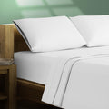 Texas Linen Co. 100% Organic Cotton Percale Sheets California King Size - White Cotton Percale Sheets California King, 4 Pc Perc
