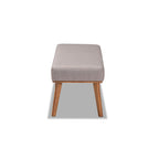 Baxton Studio Grey Fabric Upholstered and Brown Finished Wood Dining Bench
