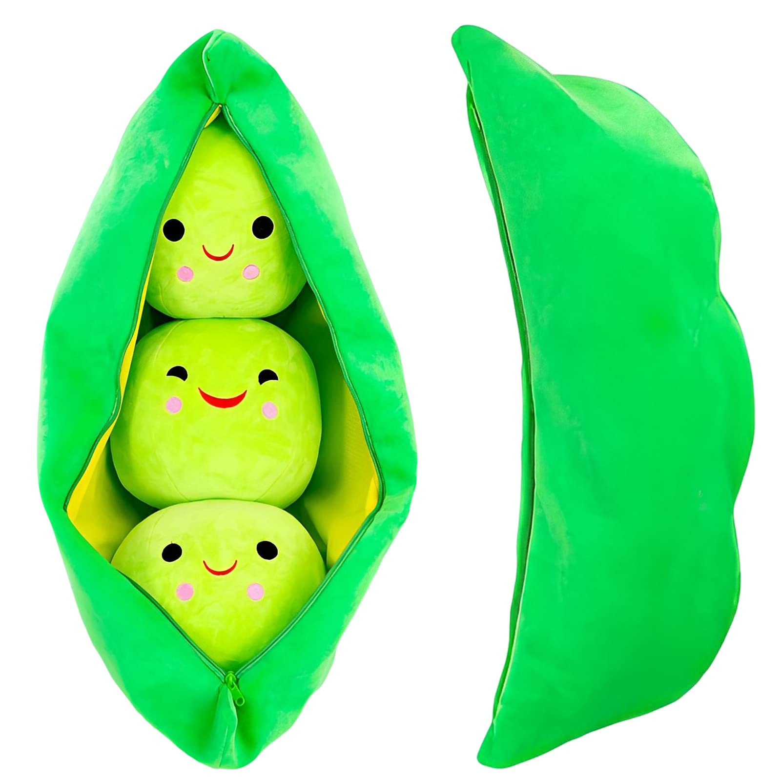 Giant Peas In A Pod Plush Toy Pea Pod Pillow Cute Pea Stuffed Toys Plant Doll Various Sizes (Green Beans,35.4'/90Cm)