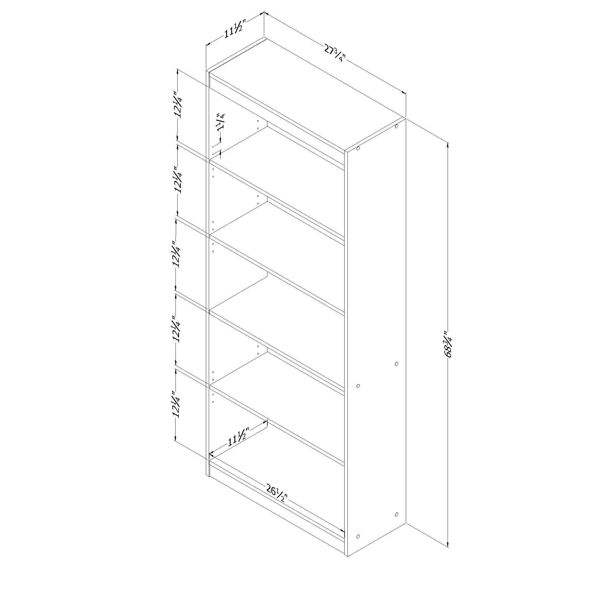 South Shore Axess 5-Shelf Bookcase - Morgan Cherry