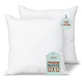 Pillowflex Set Of 2 (12X12) Premium Polyester Pillow Inserts - European Square Pillow Forms, Machine Washable, Sham Pillow Inser