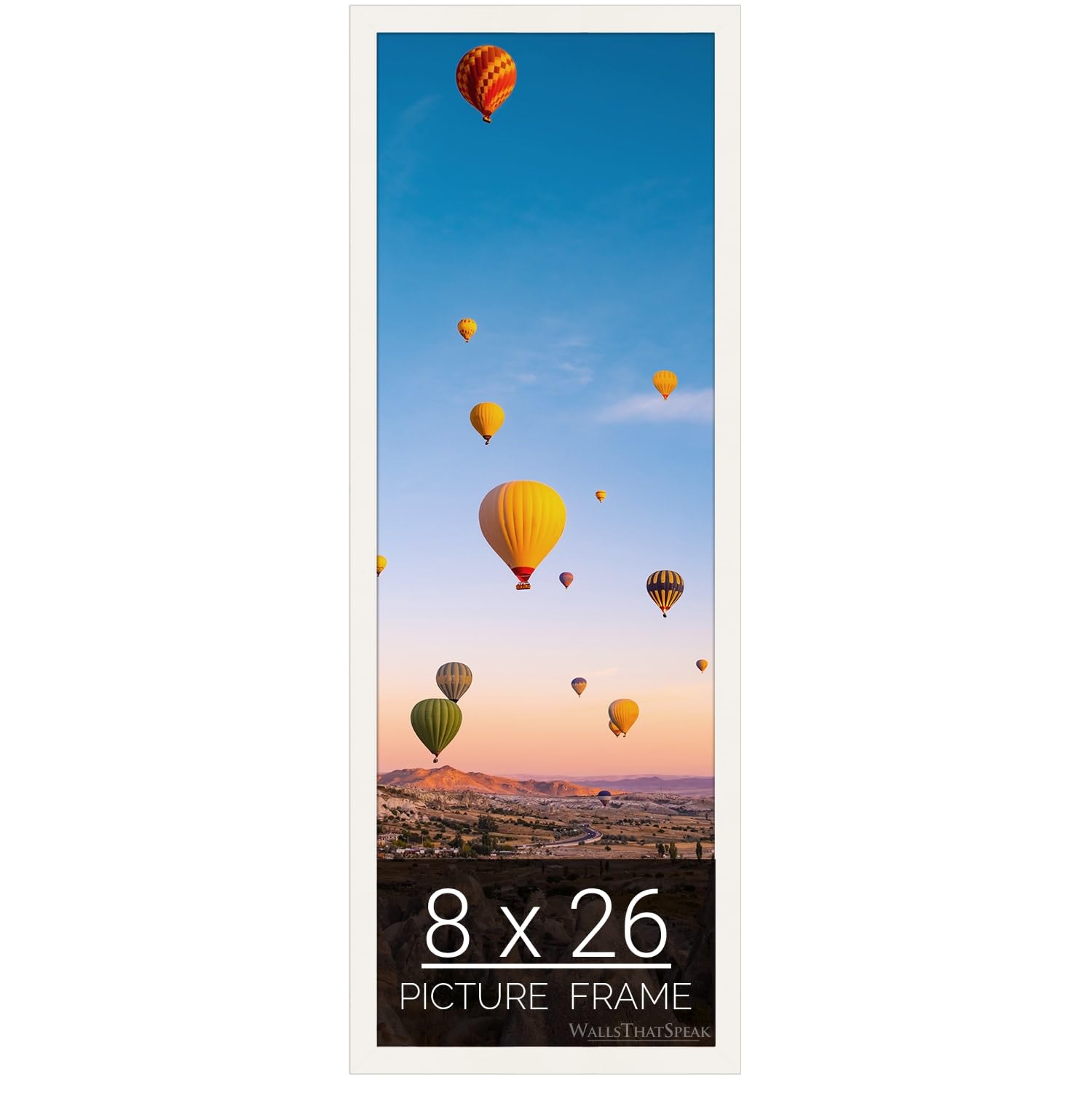 wallsthatspeak 8x26 white Picture Frame for Puzzles Posters Photos or Artwork