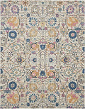 HomeRoots Ivory/Multi 100% Polypropylene 7’ x 10’ Ivory and Multicolor Floral Buds Area Rug