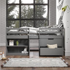 Acme Fabiana Twin Loft Bed with Storage in Gray Finish