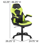 Flash Furniture Black Gaming Desk And Green/Black Racing Chair Set With Cup Holder, Headphone Hook, And Monitor/Smartphone Stand