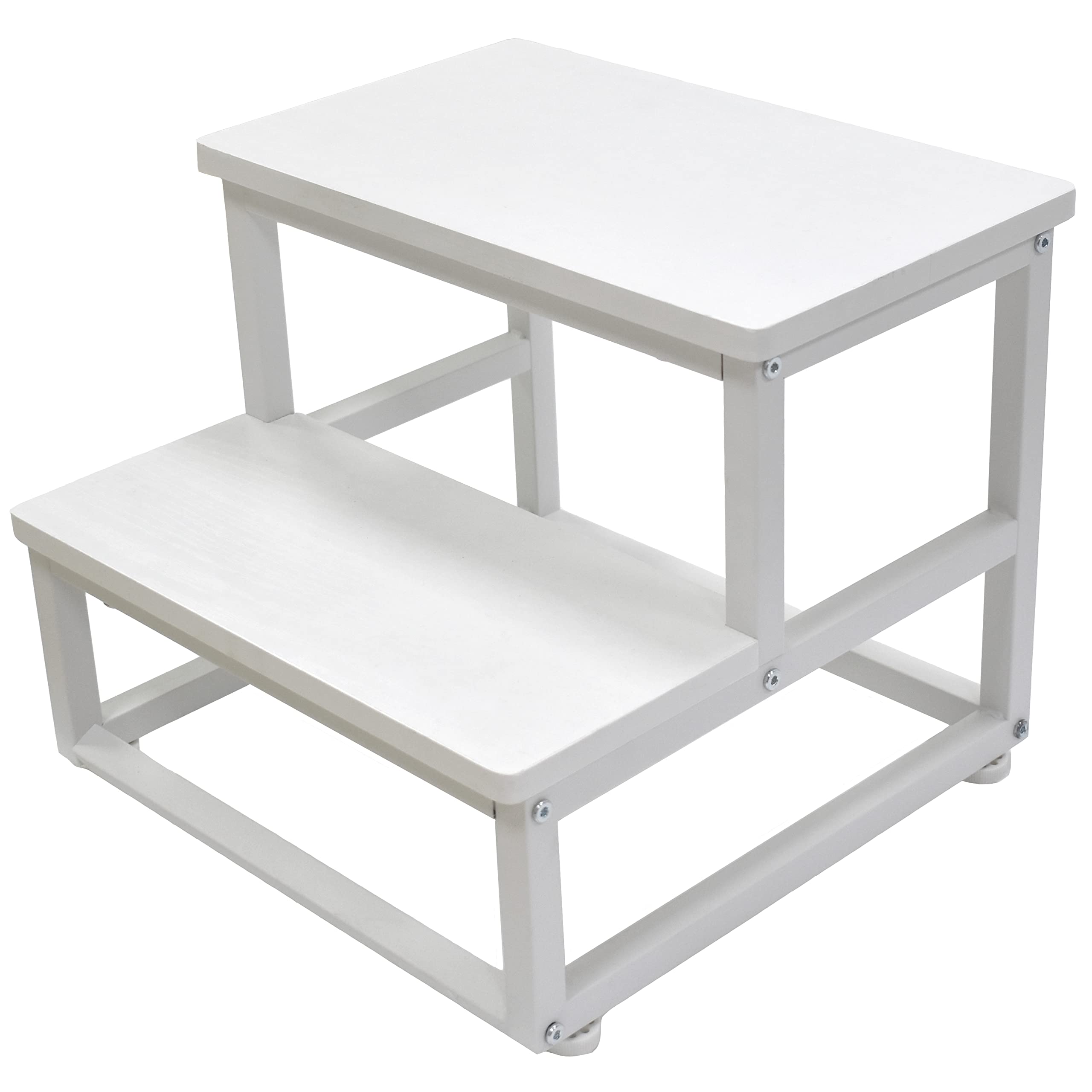 SZLHANJZ Nursery Step Stool, Wooden and Metal Foot Stool for Adult Kid, Steps for High Beds with Round Corners, Small Stepping S
