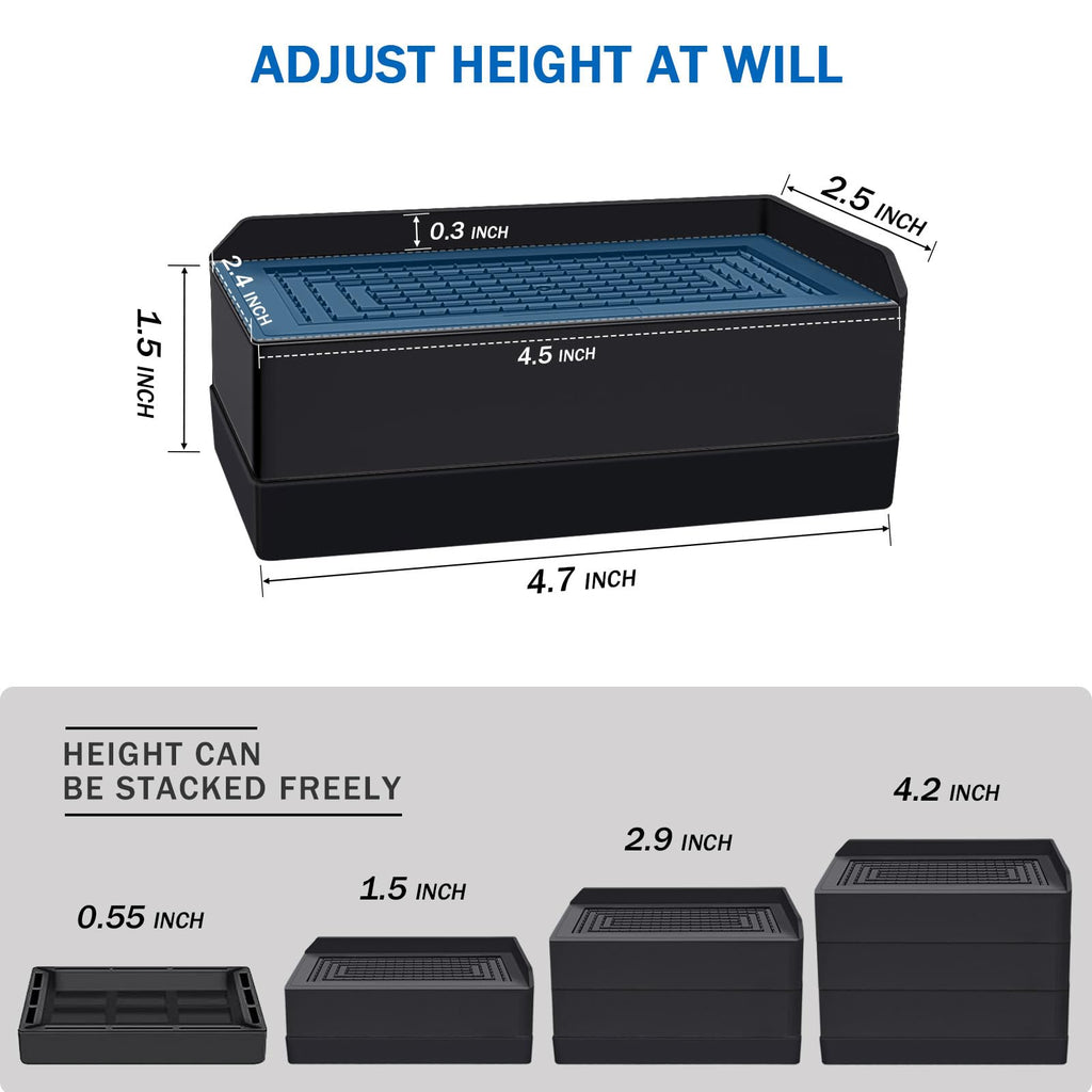 Annkut 1.5 Inch Furniture Risers, Rectangle Adjustable Risers Blocks For Bed Sofa Table And Couch Lifting,Heavy Duty Support Up