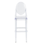 Commercial Seating Products Clear Polycarbonate Kage Barstool with Back - Modern Clear Design for Home and Commercial Use