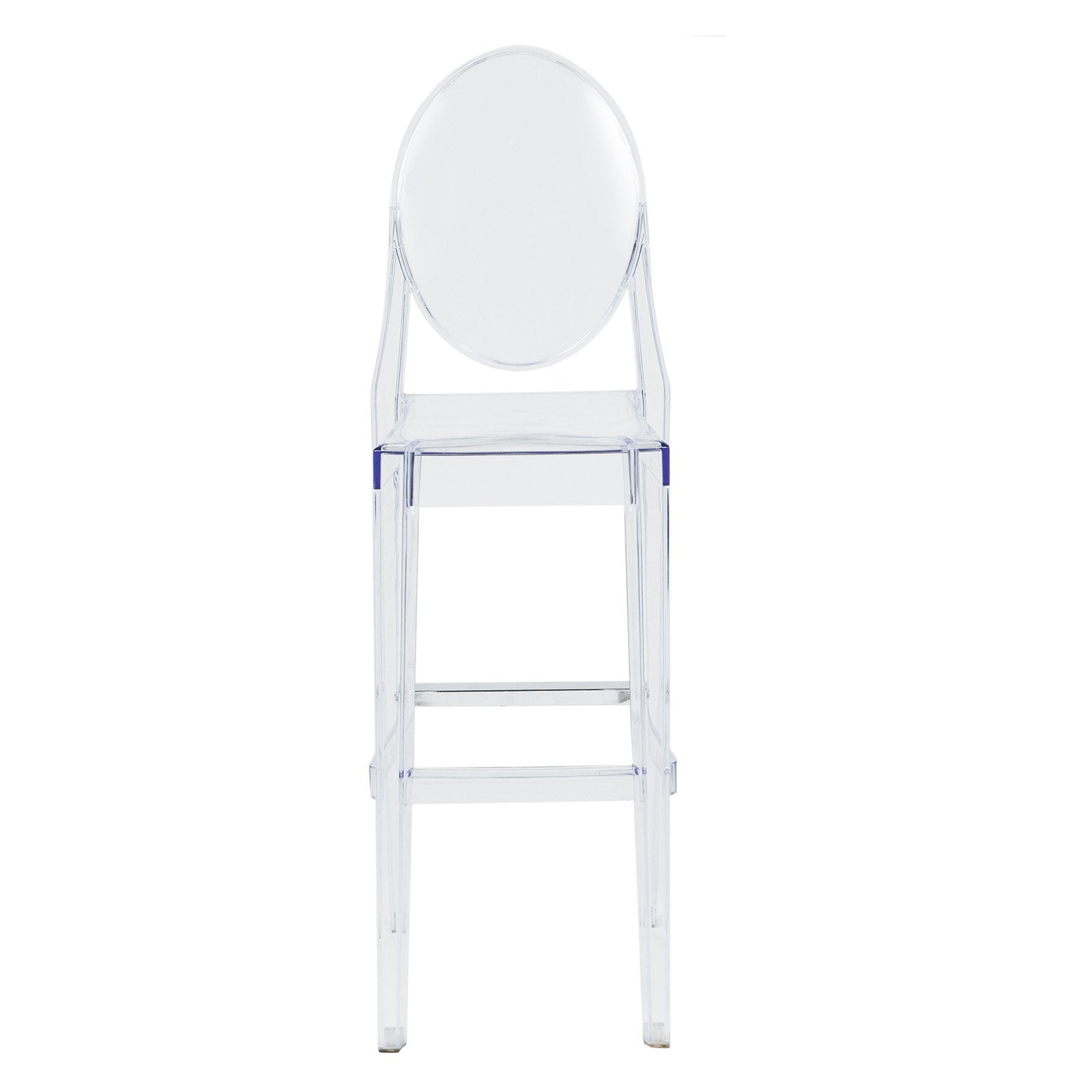 Commercial Seating Products Clear Polycarbonate Kage Barstool with Back - Modern Clear Design for Home and Commercial Use