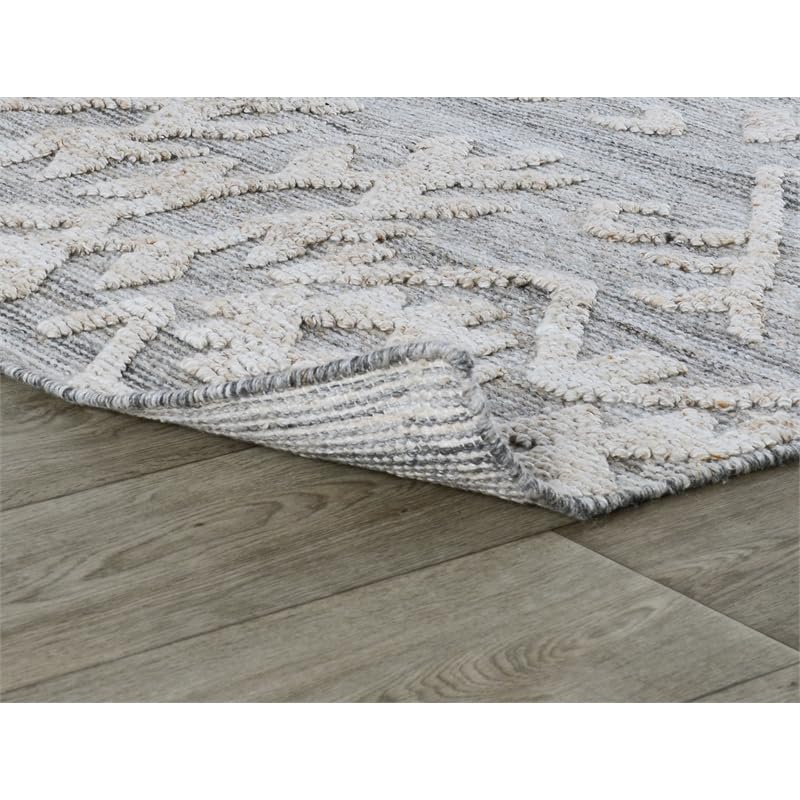 Kosas Home Hoeft 24 X 36 Transitional Polyester Fabric Area Rug In Gray