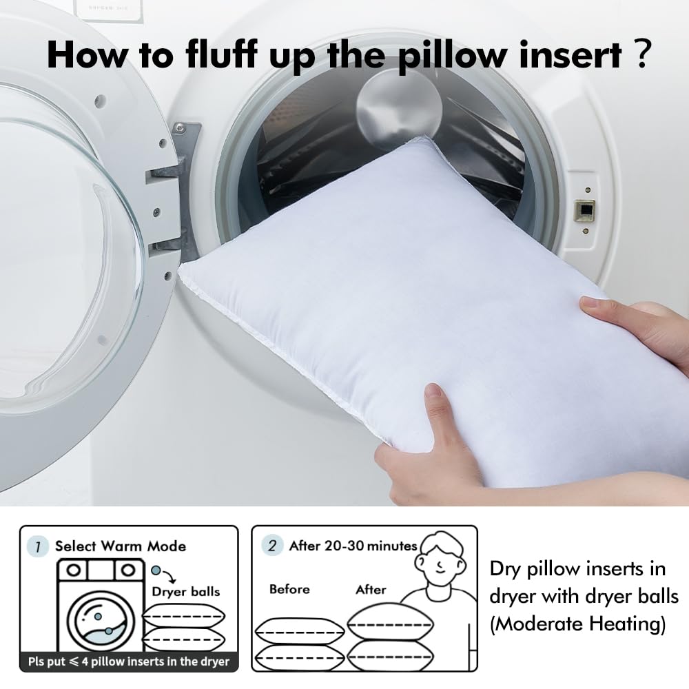 Miulee 12X20 Down Alternative Pillow Insert Decorative Throw Pillow 12 X 20 Inch Body Pillow Bed Sleeping Pillow Ultra Soft Fluf