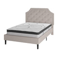 Flash Furniture Upholstered Platform Bed/Mattress Set, Full, Beige