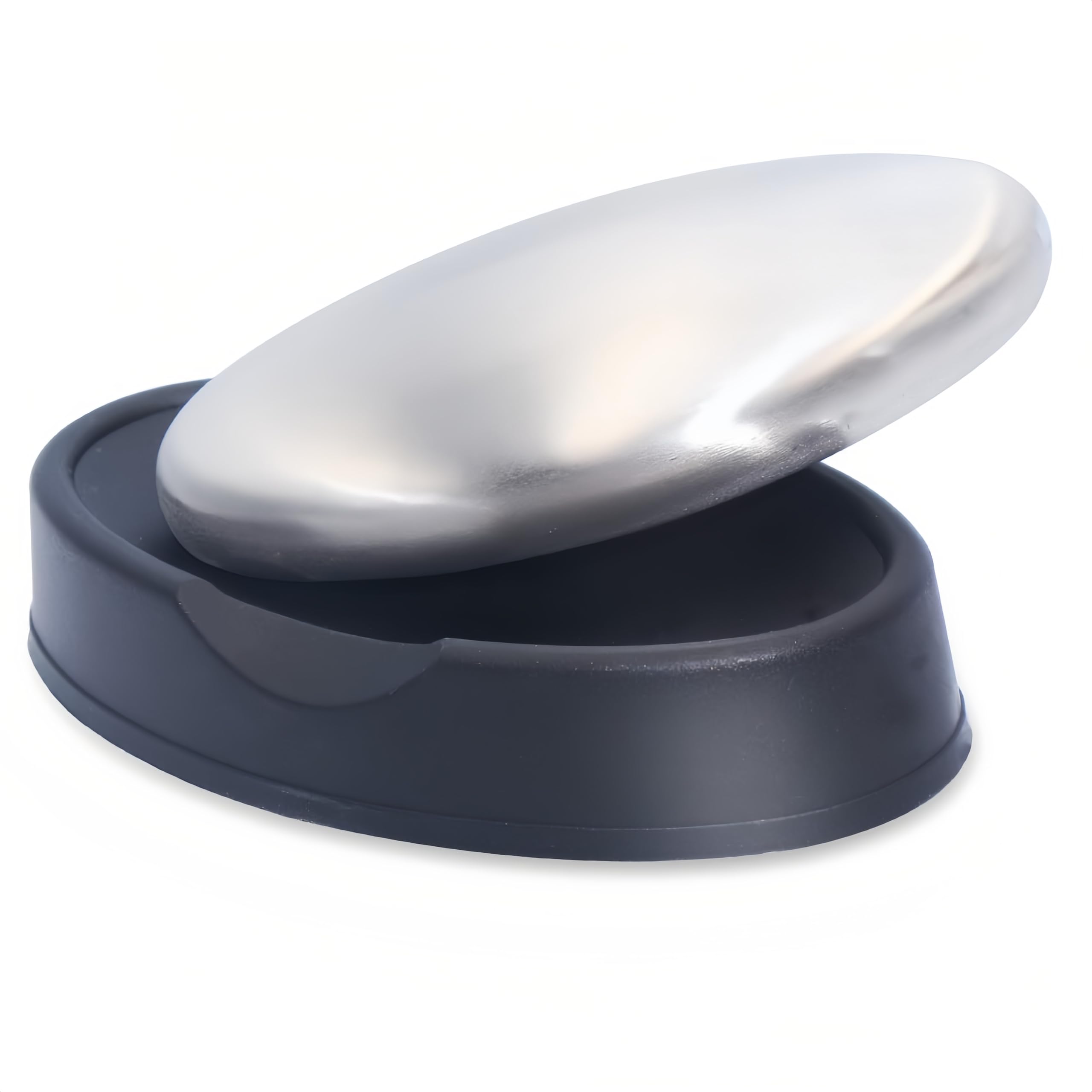 ROPTO Stainless Steel Soap Bar - Odor Remover for Hands, Eliminates Onion & Garlic Smells, 1 Count, Silvery Finish