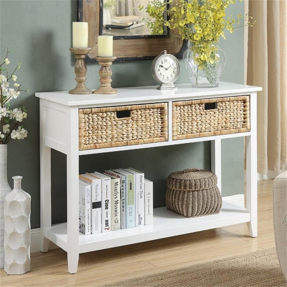 Acme Flavius 2-Drawer Wooden Console Table in White