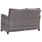 vidaXL 6 Piece Garden Sofa Set with Cushions Poly Rattan Dark Gray