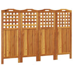 Vidaxl Solid Wood Acacia 4-Panel Room Divider, Farmhouse Style, No Assembly Required, 63.8''X0.8''X45.3'', Foldable Design, Vers