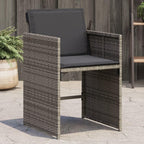 vidaXL Garden Chairs with Cushions 4 Pieces Grey Polyrattan
