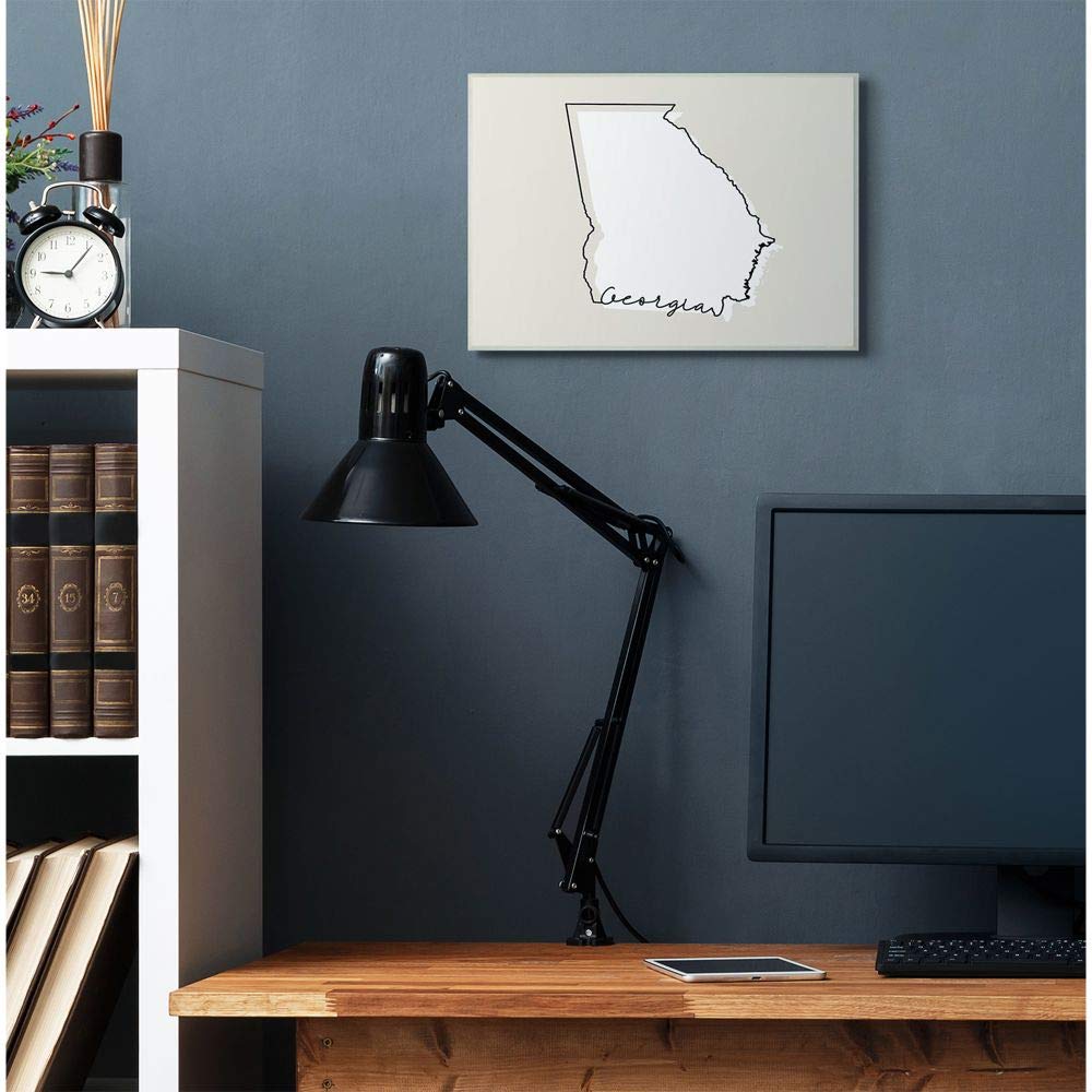 Stupell Industries Georgia Home State Map Neutral Print Design Wall Plaque, 12 X 18, Multi-Color