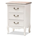 Baxton Studio Capucine 18.9-inch W x 13.6-inch D End Table, White and Oak (151-9205-HiT)