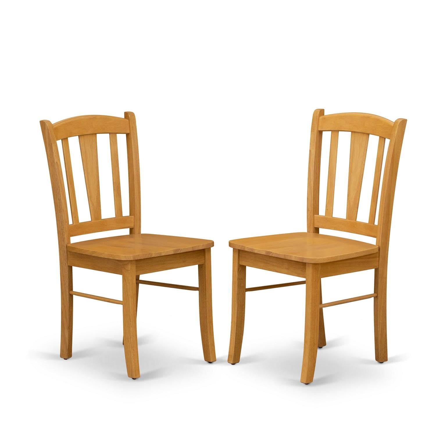 East West Furniture NODL3-OAK-W 3 Piece Dining Room Table Set Contains a Rectangle Kitchen Table with Butterfly Leaf and 2 Dining Chairs, 32x54 Inch, Oak